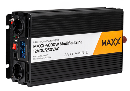 Przetwornica prądu napięcia IPS 12v 230v MAXX 2000/4000W LCD PILOT 4SUN