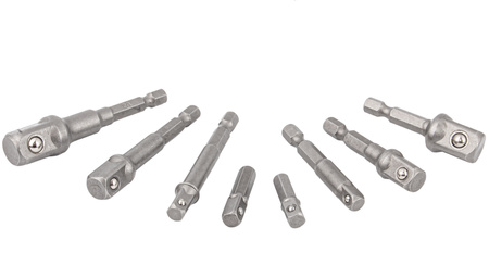Adaptery do wkrętarki (redukcje na nasadki) 1/4" 3/8" 1/2" 8el FALON-TECH