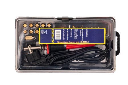 Lutownica wypalarka do drewna skóry z grotami 23 sztuki GEKO