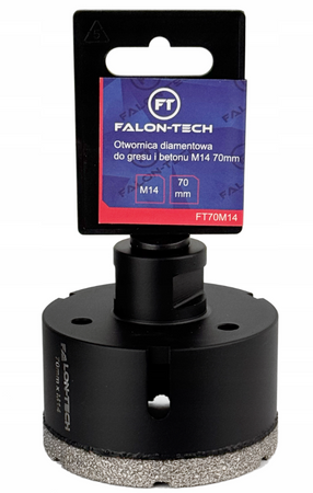Wiertło diamentowe do gresu płytek glazury kamienia M14 otwornica 70mm FALON-TECH