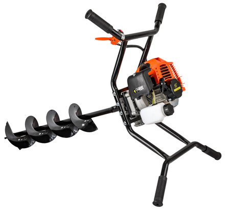 Wiertnica glebowa świder spalinowy 2-os do gleby ziemi 3 wiertła przedłużka GEKO