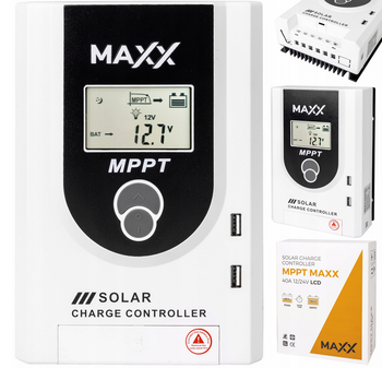 Regulator ładowania kontroler solarny 12V panel LCD 40A MPPT 4SUN