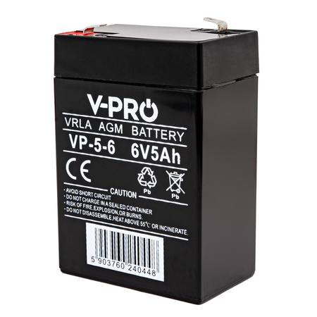 Akumulator AGM 6V 5Ah VPRO Bezobsługowy VOLT POLSKA