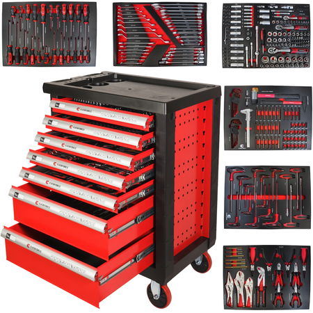 Profesjonalna Szafka Narzędziowa Wózek Warsztatowy 7 szuflad 333 el TRADE HOUSE