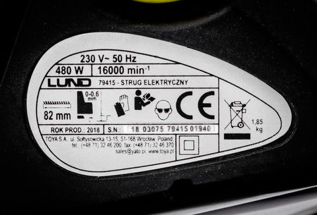 Strug elektryczny do drewna 480W YATO