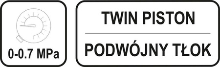 Pompka nożna dwutłokowa z manometrem YATO