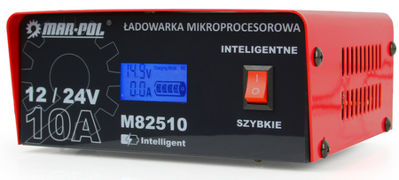 Prostownik mikroprocesorowy samochodowy do ładowania akumulatora 12 / 24v 10a MAR-POL