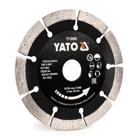 Tarcza diamentowa do betonu 125x2,0x10x22,2 YATO
