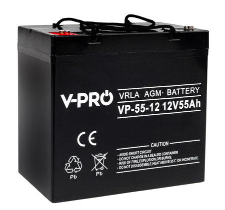 Akumulator AGM VRLA V-PRO 12V 55Ah Bezobsługowy VOLT POLSKA