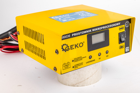 Ładowarka prostownik mikroprocesorowy do akumulatora lcd 6v 12v 15A GEKO
