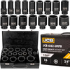 Zestaw nasadki udarowe nasadowe głębokie do klucza pneumatycznego 3/4" 17-50mm 16el JCB