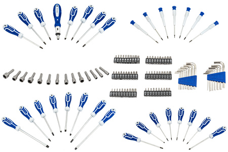 Zestaw śrubokrętów wkrętaków bity klucze nasadki imbusy torx z magnesem 122el FALON-TECH