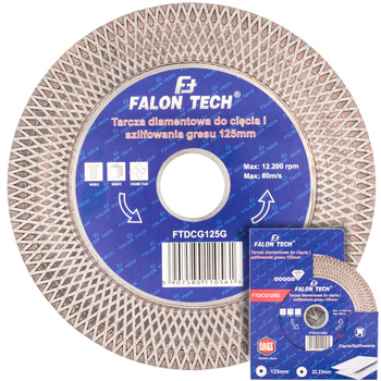Tarcza diamentowa do cięcia szlifowania gresu płytek glazury 125mm FALON-TECH
