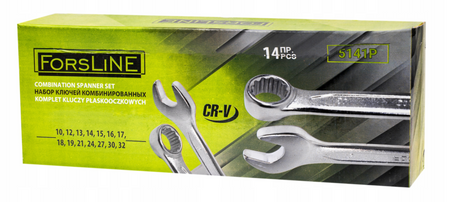 Zestaw kluczy płasko oczkowych klucze płaskie oczkowe CRV 10-32 mm 14 szt FORSLINE
