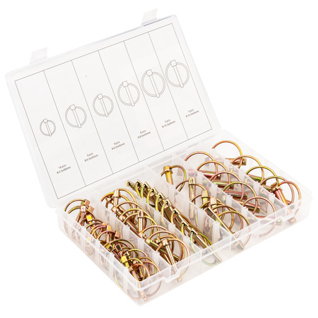 Przetyczka sprężynowa zatyczka zawleczka z kółkiem do maszyn rolniczych 50szt FALON-TECH