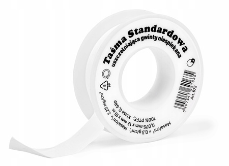 Taśma teflonowa uszczelniająca nawadniania PTFE do gwintów 12mm 10m DIAMOND