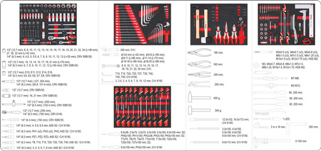 Wózek szafka serwisowa z narzędziami YT-55290 211 el YATO