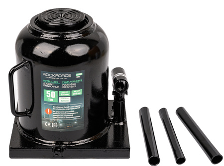 Podnośnik hydrauliczny słupkowy butelkowy maszynowy mocny 50 TON lewarek ROCKFORCE