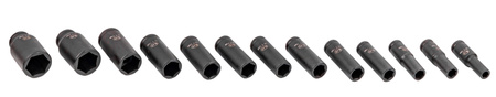Nasadki udarowe Klucze nasadowe Zestaw 1/2" 10-32 mm 13 sztuk BJC