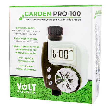 Zestaw do Nawadniania Ogrodowego Irygacji Ogrodu Szklarni GARDEN PRO-100 VOLT POLSKA