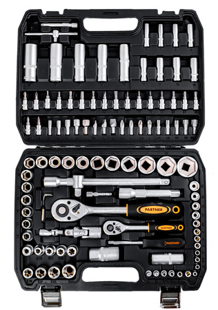 Zestaw narzędziowy kluczy nasadowych klucze nasadowe torx grzechotki 108 el PARTNER