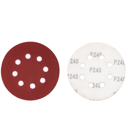 Papier ścierny na rzep krążek dysk z dziurami 125mm P240 100szt SILVER