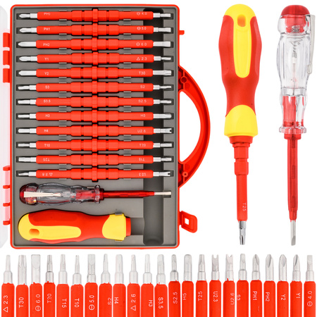 Zestaw wkrętaków śrubokręty izolowane 25 rozmiarów + walizka dla elektryka FALON-TECH