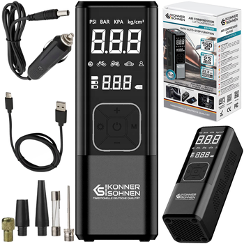 Kompresor akumulatorowy pompka rowerowa do roweru  samochodu auta + powerbank KS Könner & Söhnen