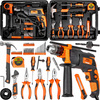 Zestaw narzędziowy warsztatowy wiertarka młotek wkrętaki bity szczypce 59szt ISMA