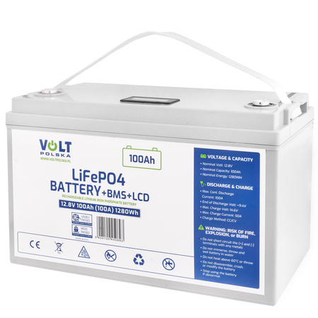Akumulator LiFePo4 100Ah 100A 12V BMS VOLT POLSKA
