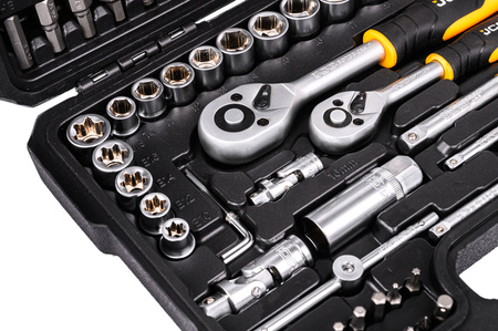 Zestaw narzędziowy warsztatowy klucze nasadowe nasadki torx Cr-v 108el JCB