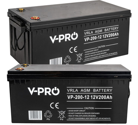 Akumulator bezobsługowy agm do ups pieca kampera jacht mocny 12V 200Ah VPRO VOLT POLSKA