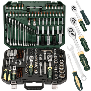 Zestaw narzędziowy warsztatowy klucze nasadowe nasadki płaskie torx 216 el ROCKFORCE