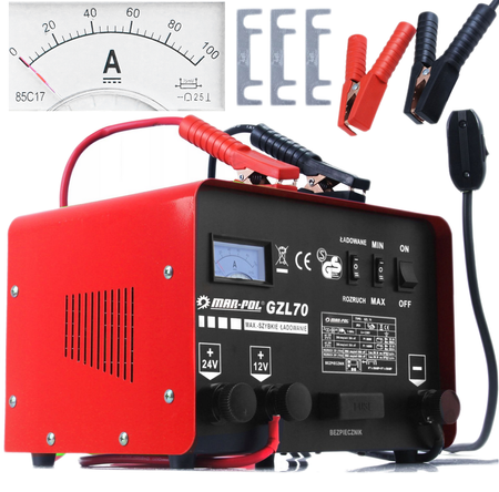 Prostownik samochodowy z rozruchem do akumulatorów 200a 12v 24v 50-500ah MAR-POL