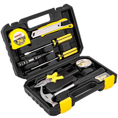 Zestaw narzędziowy klucze nasadowe wkrętaki młotek 55 el. WMC