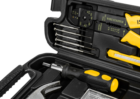 Zestaw narzędziowy klucze nasadowe imbudowe wkrętaki młotek bity 3/8" 130el WMC