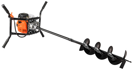 Wiertnica glebowa świder spalinowy 2-os do gleby ziemi 3 wiertła przedłużka GEKO