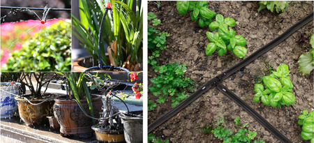 2w1 zestaw do nawadniania irygacji 96 elementów + wąż 20m (czerwony) TOOLES