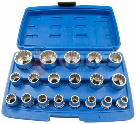 Klucze nasadowe TORX SPLINE 1/2 19el SILVER