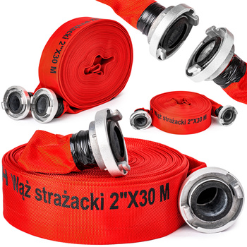 Wąż strażacki parciany do wody szamba szybkozłączka pompy wodnej 2" 52mm 30m FALON-TECH