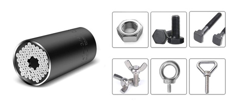 Nasadka uniwersalna CRV z adapterem 7-19 mm 1/4-3/4 klucz nasadowy FALON-TECH