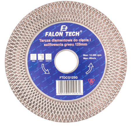 Tarcza diamentowa do cięcia szlifowania gresu płytek glazury 125mm FALON-TECH