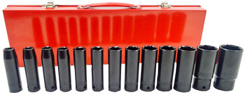 Klucze Nasadowe Udarowe 1/2 10-30mm Nasadki długie CRV FALON-TECH