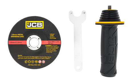 Szlifierka kątowa sieciowa kątówka M14 + tarcza do metalu 125mm 900w JCB