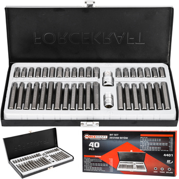 Zestaw bitów profesjonalne imbus torx spline walizka 40el FORCEKRAFT