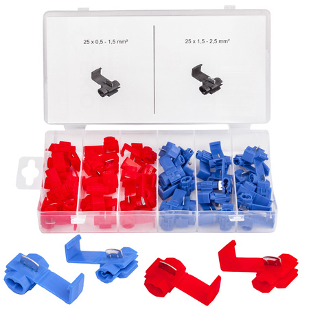 Szybkozłączki elektryczne kabel złączki 0,5-2,5 mm zestaw 50 sztuk SILVER