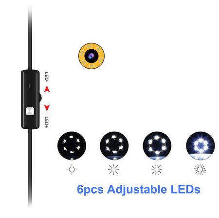 Endoskop kamera inspekcyjna USB LED 2 m (Windows, Android) GEKO