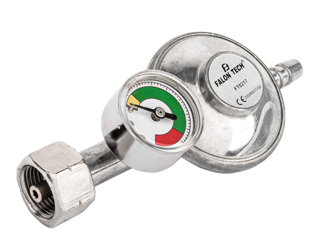 Reduktor gazowy do butli 11kg z manometrem wskaźnik gaz propan butan FALON-TECH