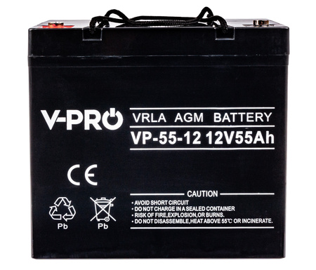 Akumulator AGM VRLA V-PRO 12V 55Ah Bezobsługowy VOLT POLSKA