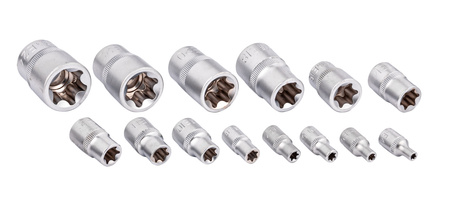 Klucze nasadowe TORX E4-E24 zestaw 14el nasadki FALON-TECH